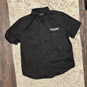 True Religion Men's Black Short Sleeve Shirt